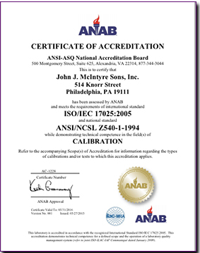 CERTIFICATE OF ACCREDITATION - mcintyre scale